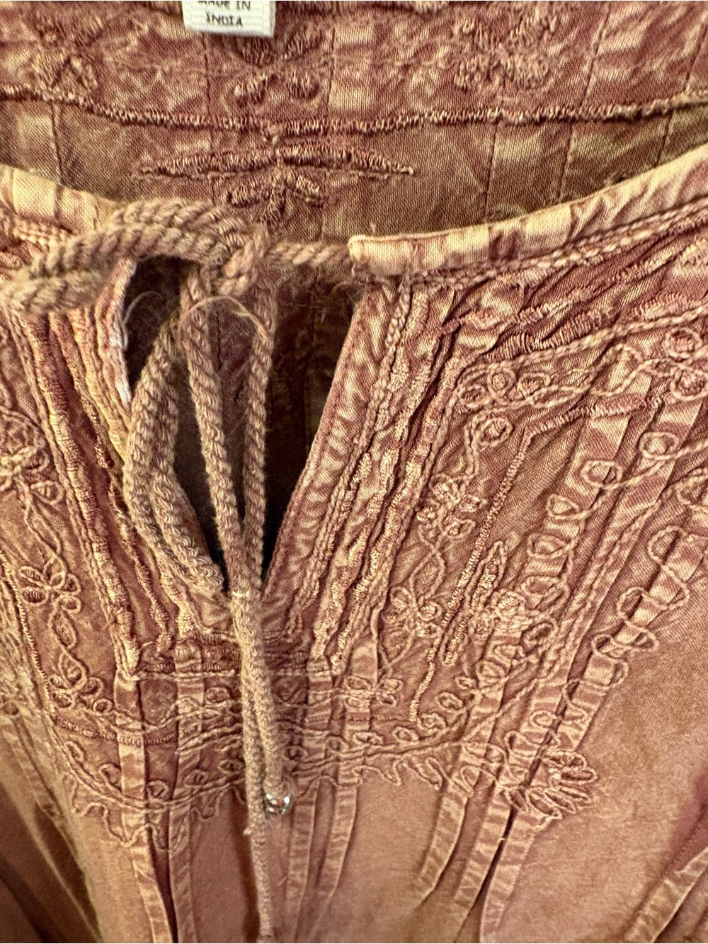 Solitaire Dusty Rose Embroidered Peasant Tunic - Picture 3 of 6